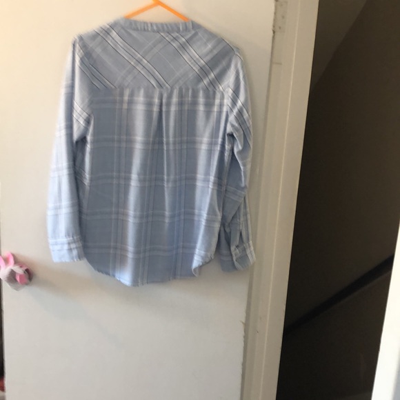 Pale blue and white plaid top - Picture 2 of 3